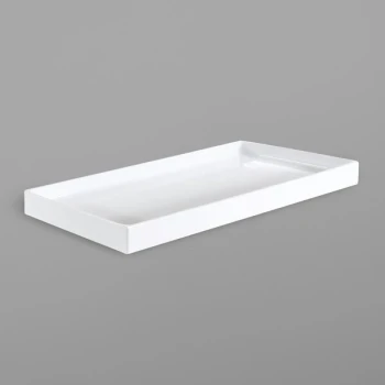 Elite Global Solutions M8302-W Modern European 30" x 8" White Low Profile Rectangular Melamine Food Pan