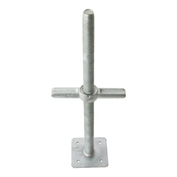 Metaltech SaferStack 24" Solid Galvanized Steel Adjustable Leveling Jack with Base Plate
