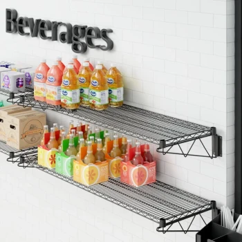 Regency 18" x 60" Black Epoxy Wire Wall Mount Shelf