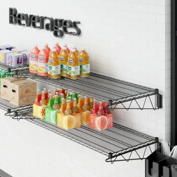 Regency 24" x 60" Black Epoxy Wire Wall Mount Shelf