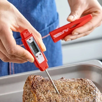 AvaTek 2 3/4" Red HACCP Waterproof Digital Pocket Probe Thermometer