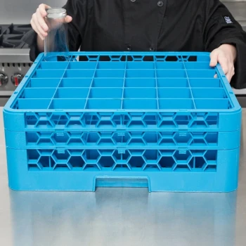 Carlisle RG36-214 OptiClean 36 Compartment Glass Rack with 2 Extenders