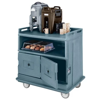 Cambro MDC24401 Slate Blue Beverage Service Cart with 2 Doors - 44 1/2" x 30" x 44"