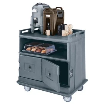 Cambro MDC24191 Granite Gray Beverage Service Cart with 2 Doors - 44 1/2" x 30" x 44"