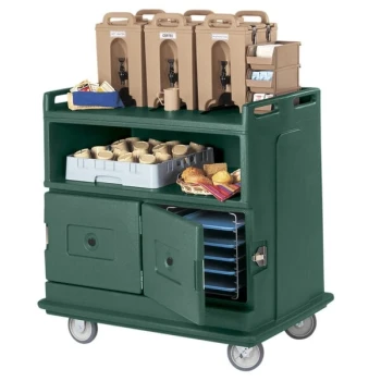 Cambro MDC24192 Granite Green Beverage Service Cart with 2 Doors - 44 1/2" x 30" x 44"