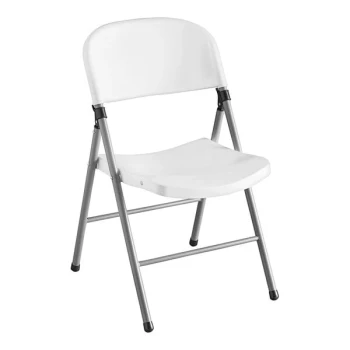 Lancaster Table & Seating White Contoured Injection Molded Folding Chair with Gray Frame and Sage Gray Legs