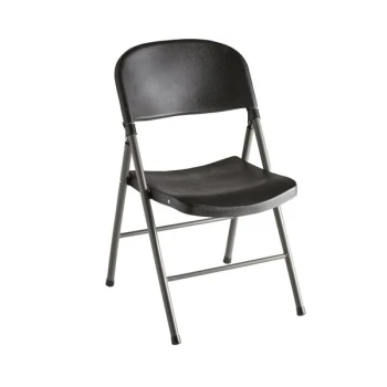 Lancaster Table & Seating Black Contoured Injection Molded Folding Chair with Charcoal Frame and Sage Gray Legs