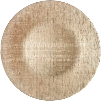 Bon Chef 200007CHPGN Tavola 13" Champagne Textured Glass Charger Plate - 8/Pack