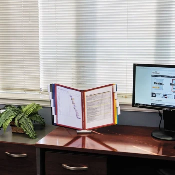 Durable 561200 InstaView Assorted Borders Letter Sized 10 Panel Expandable Desktop Reference System
