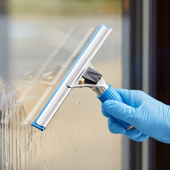 Lavex 12" Window Squeegee with Quick Release and Rubber Grip