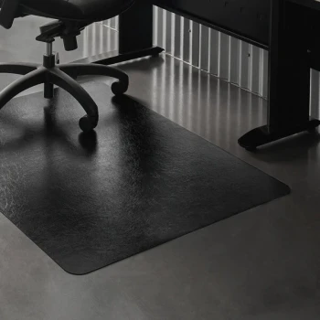 ES Robbins 132013 EverLife 48" x 36" Black Vinyl Rectangle Straight Edge Heavy Use Hard Floor Chair Mat