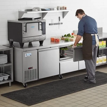Avantco SS-UD-3RF 93" Stainless Steel Extra Deep Undercounter Refrigerator with 2 Middle Drawers and 2 Doors