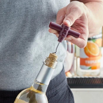 Choice Burgundy Plastic Pocket Corkscrew