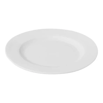 Bon Chef Mezzo 7" Bright White Porcelain Wide Rim Plate - 48/Case