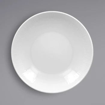 RAK Porcelain Soul 10 1/4" Bright White Embossed Deep Coupe Porcelain Plate - 12/Case