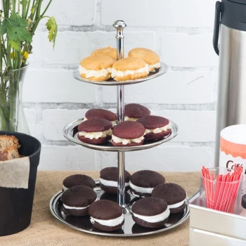 American Metalcraft STS3 3 Tier Stainless Steel Display Stand