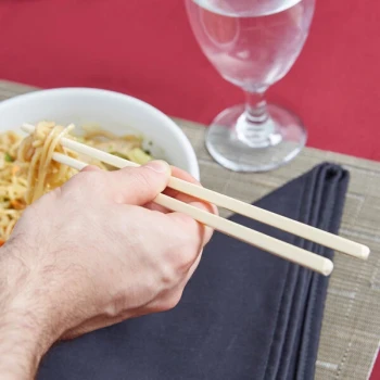 Town 51316 10 1/2" Ivory Plastic Chopsticks Set - 10/Pack