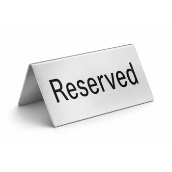 Culinex, Reserved Sign Board, Freestanding Foldable, 25.5 cm Length, Stable Design, Stainless Steel