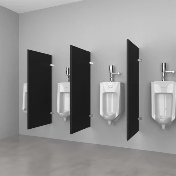 Hadrian Solutions 520118-510 18" x 48" Black Powder-Coated Steel Urinal Partition