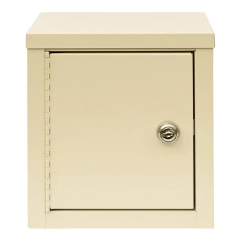 Omnimed 8" x 5 5/8" x 9" Beige Steel Economy Mini Wall-Mount Narcotics Cabinet with 2 Key Locks 182100