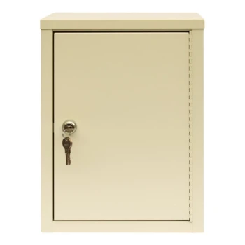 Omnimed 11" x 8" x 15" Beige Steel Economy Wall-Mount 2-Shelf Narcotics Cabinet with 2 Key Locks 182150
