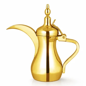 Culinex Stainless Steel Coffee Dallah 26 oz Golden Finish