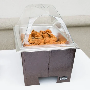 Sterno Full Size Copper Vein Fold Away Chafer with Clear Dome Cover and Full Size Pan