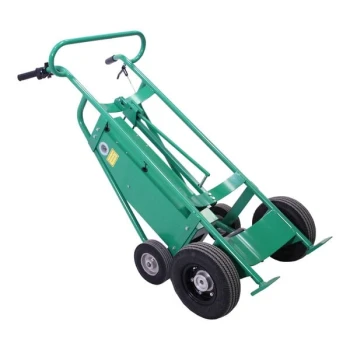Valley Craft 800 lb. 4-Wheel Battery-Powered Steel Drum Truck with Fiber Drum Chime Hook and Solid Rubber / Polyurethane Wheels F89503F