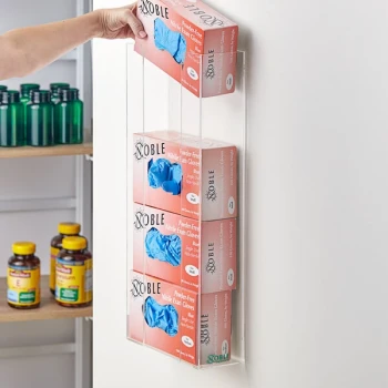 Noble Quad Box Acrylic Wall-Mount Glove Dispenser