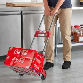 Lavex 133 lb. Aluminum Folding Hand Truck with 5" Rubber Wheels and Telescoping Handle