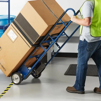 Lavex 550 lb. Blue Steel Appliance Hand Truck with 8" Wheels