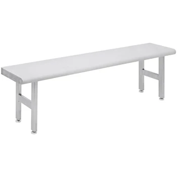 BenchPro 15" x 48" Four Leg Round Front Edge Stainless Steel Gowning Bench SGBHR1548