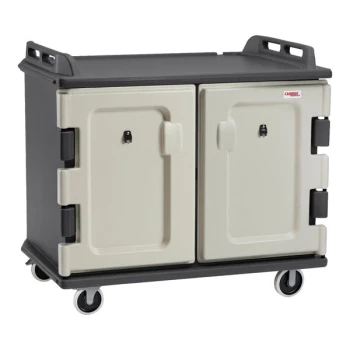 Cambro 48 1/2" x 32 1/2" x 44" Charcoal Gray 20 Tray Meal Delivery Cart MDC1418S20615