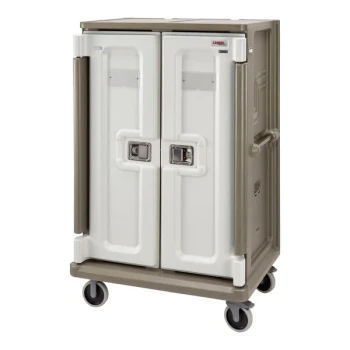 Cambro 40 5/16" x 28 1/2" x 64 1/4" Granite Sand 20 Tray Meal Delivery Cart MDC1520T20194