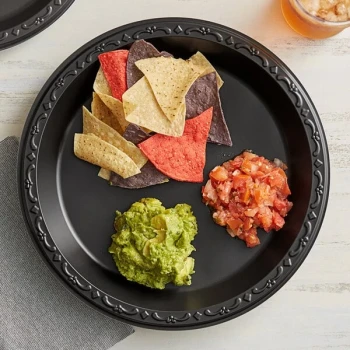 Ecopax 10" Black Mineral-Filled Polypropylene Plate - 400/Case