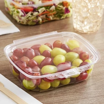 Good Natured GoodGuard™ 24 oz. Tamper-Resistant, Tamper-Evident Clear PLA Multi-Purpose Clamshell Package - 180/Case