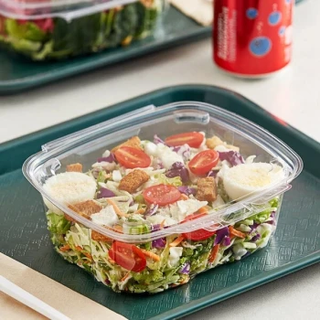 Good Natured GoodGuard™ 32 oz. Tamper-Resistant, Tamper-Evident Clear PLA Multi-Purpose Clamshell Package - 180/Case