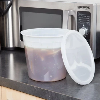168 oz. Translucent Round Deli Container and Lid Combo Pack - 5/Pack