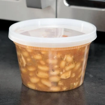 Pactiv/Newspring 16 oz. Translucent Round Deli Container Combo Pack - 240/Case