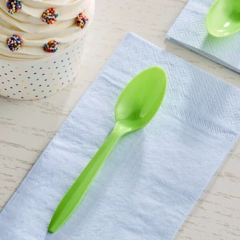 Choice Lime Green Medium Heavy Weight Polypropylene Plastic Teaspoon - 1,000/Case