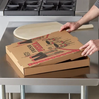 Choice 18" x 18" x 2" Kraft Corrugated Pizza Box - 50/Bundle