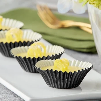 Enjay 1 1/4" x 7/8" Black Foil Mini Baking Cup - 10,080/Case