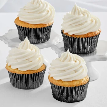 Enjay 2" x 1 1/4" Black Foil Baking Cup - 10,200/Case