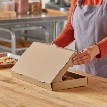 Choice 16" x 8" x 1 1/2" Kraft Corrugated Plain Bakery Box - 50/Bundle