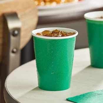 Creative Converting 9 oz. Emerald Green Poly Paper Hot / Cold Cup - 240/Case