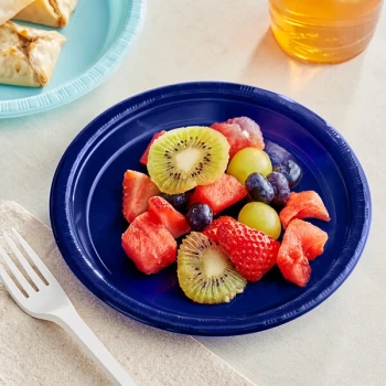 Creative Converting 28113711 7" Navy Blue Plastic Plate - 240/Case