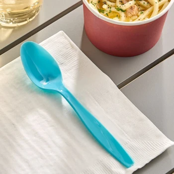Creative Converting 6 1/8" Bermuda Blue Heavy Weight Plastic Spoon - 288/Case