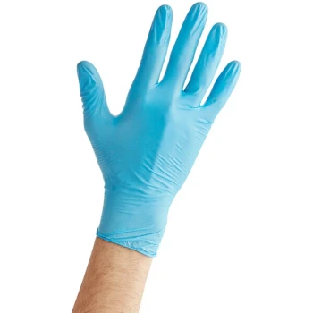 Noble Powder-Free Disposable Blue Hybrid 3.5 Mil Thick Gloves - Extra Large - 1,000/Case