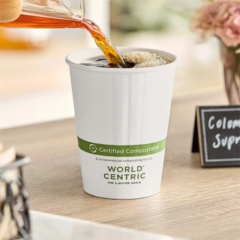 World Centric 12 oz. Double Wall White Compostable Paper Hot Cup - 1,000/Case