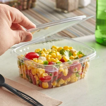 Stalk Market Rectangular Clear PLA Plastic Hinged Deli Container 12 oz. - 300/Case